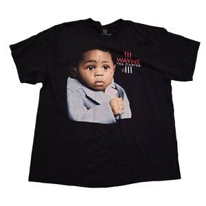 Lil Wayne Tha‎ Carter III 3 Shirt Mens XL Black 100% Cotton Pullover Graphic Tee